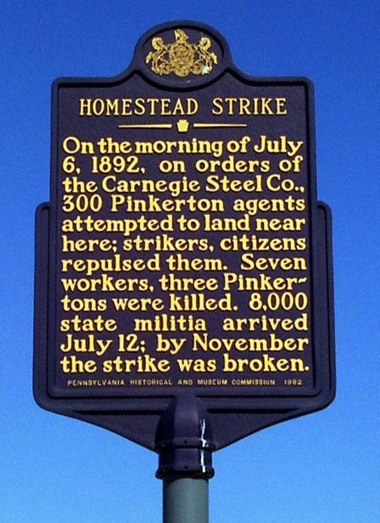 Homestead Strike historical marker.